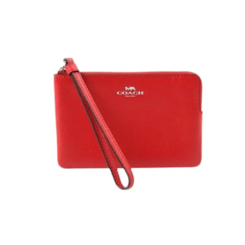 Coach Crossgrain Leather Corner Zip Wristlet