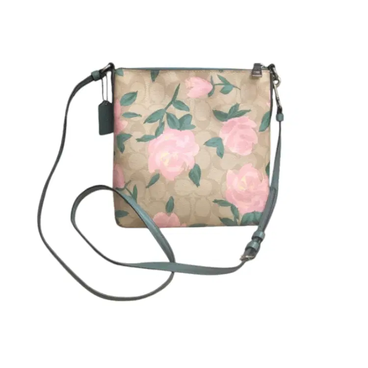Coach Womens Camo Rose Messenger Crossbody-Hover-Image