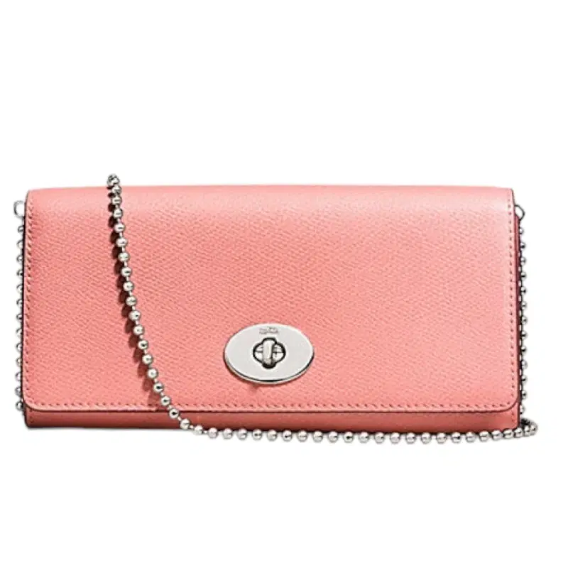Coach Crossgrain Leather Slim Chain Envelope Clutch