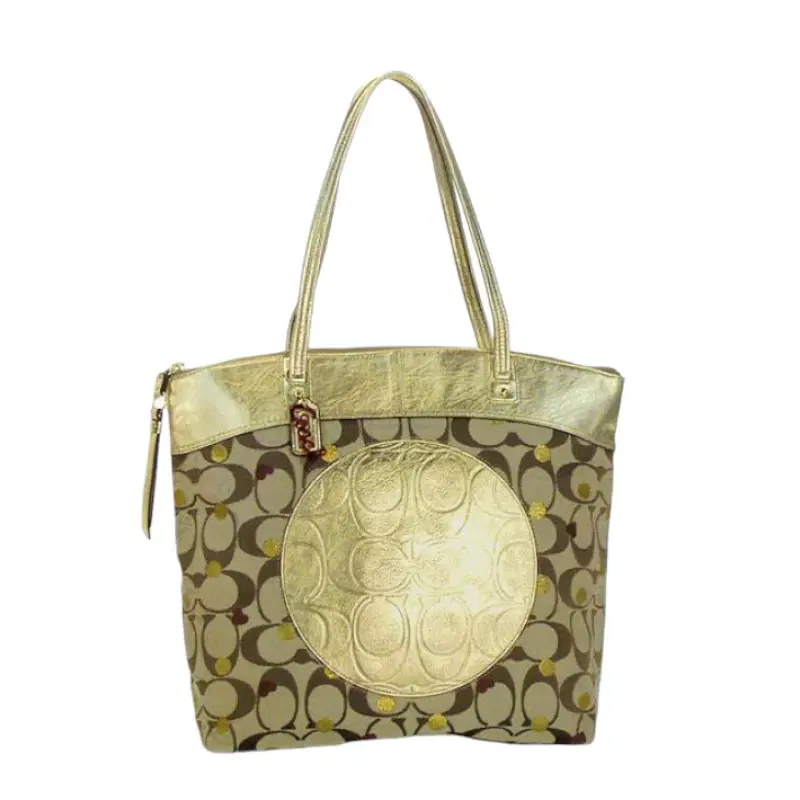 Coach F18870 Laura Secret Admirer Hearts Gold Tote