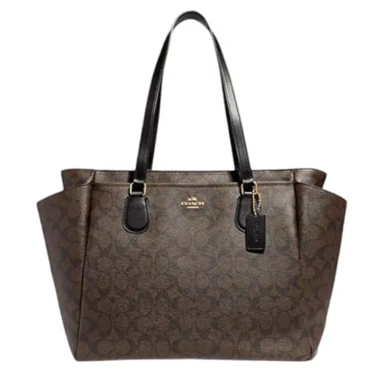 Coach Dark Brown Signature Canvas Diaper Bag-Hover-Image