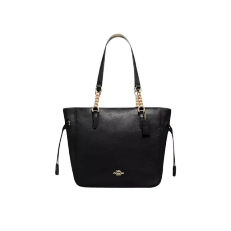 Coach Black Pebble Leather Elle Chain Tote-Hover-Image