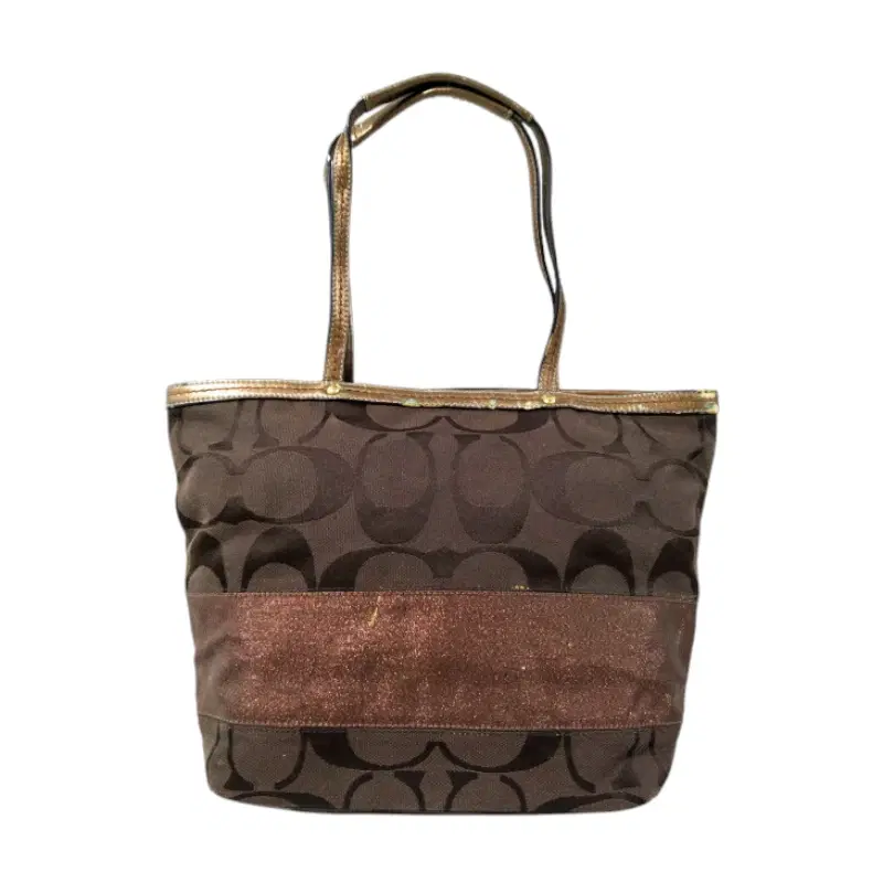 Coach F13548 Signature Stripe Jacquard Leather Tote