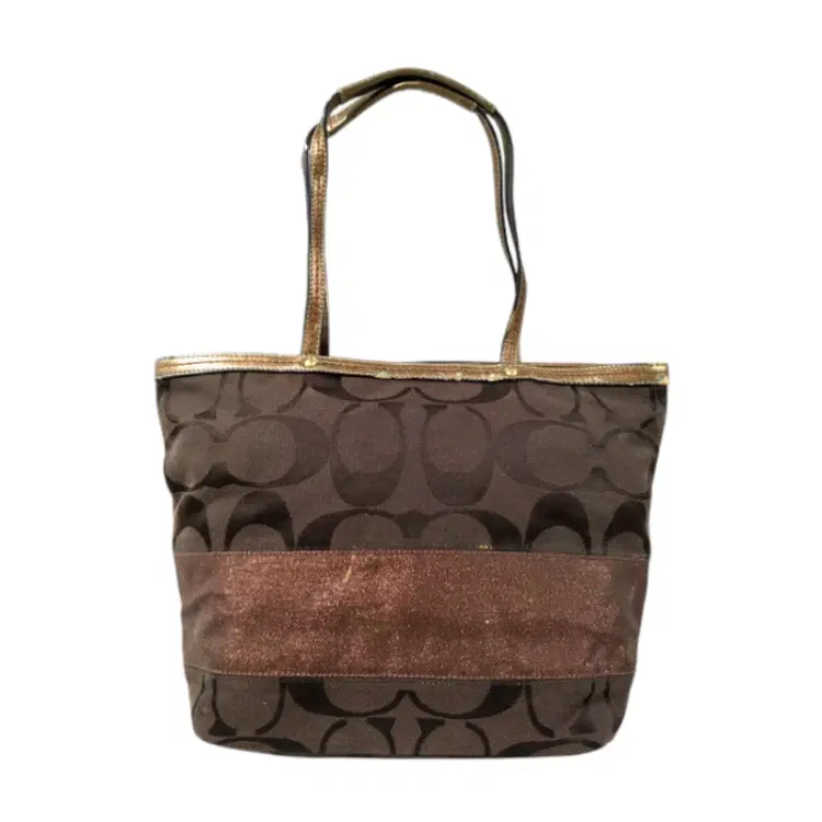Coach F13548 Signature Stripe Jacquard Leather Tote-Hover-Image