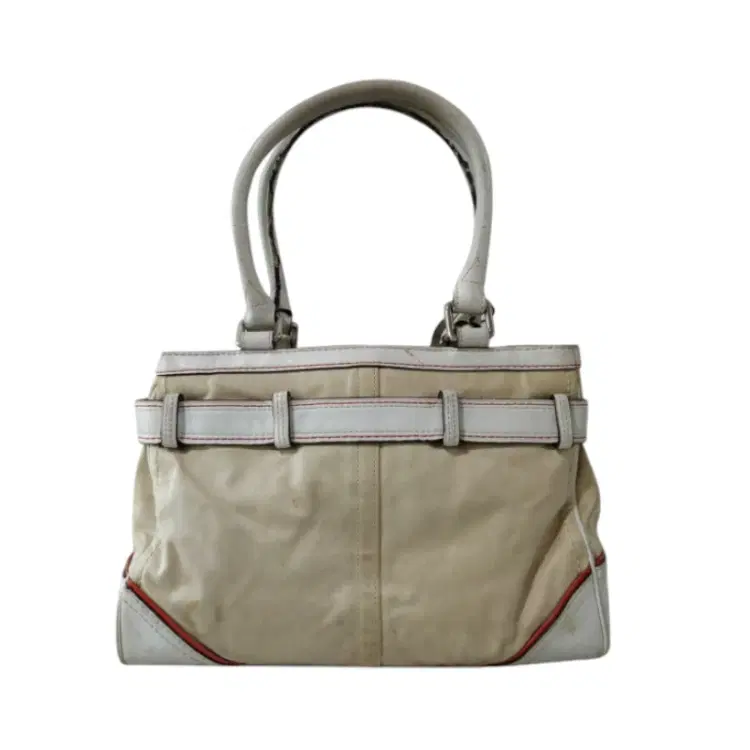 Coach Hampton F10710 Satin and Leather Belted Handbag-Hover-Image