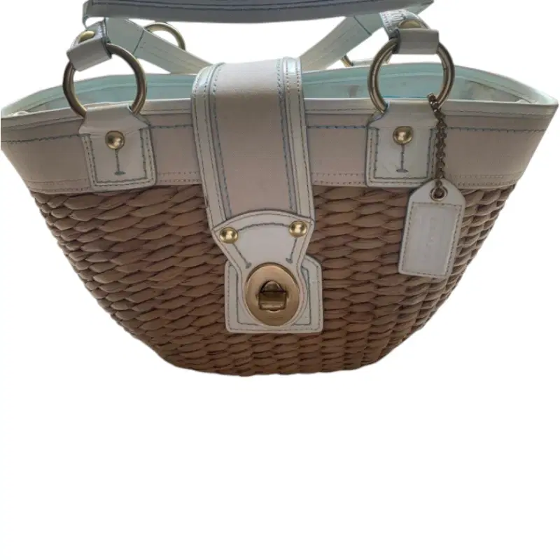Coach Woven Straw Basket Bag
