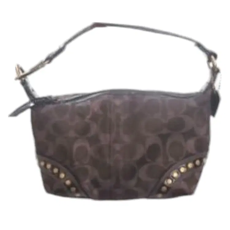 Coach Signature Lurex Chocolate Studded Purse-Hover-Image