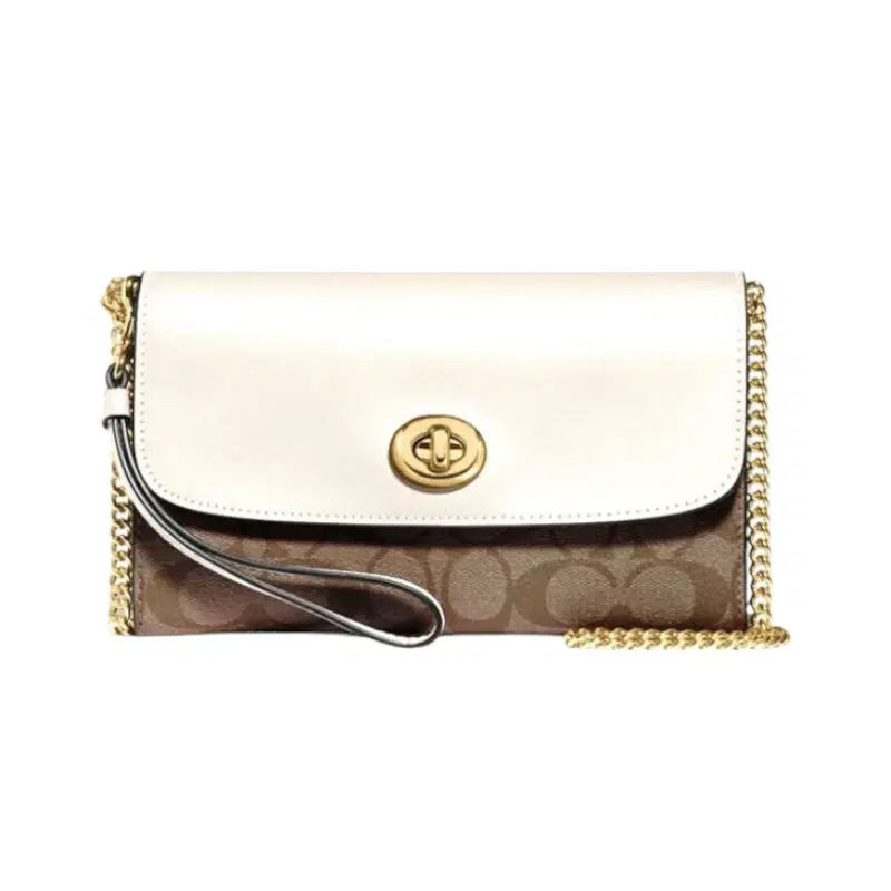 Coach Canvas Signature Chain Crossbody Bag