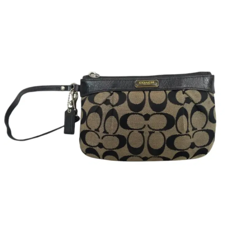 Coach Signature C Black Canvas Wristlet-Hover-Image