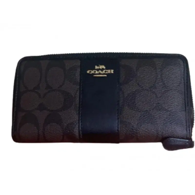 Coach Signature PVC Leather Accordion Zip Wallet