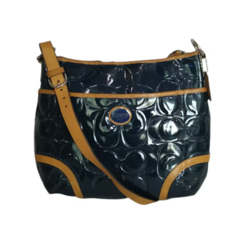 Coach Peyton Signature Patent Leather Convertible Hobo Bag-Hover-Image