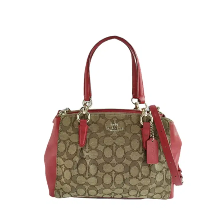 Coach Christie Carryall Red Signature Jacquard Satchel-Hover-Image