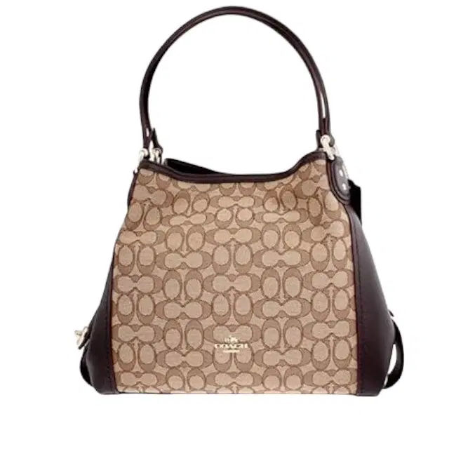 Coach Beige/Brown Signature Canvas and Leather Satchel-Hover-Image