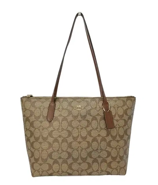 Coach Zip Top Tote In Signature Canvas