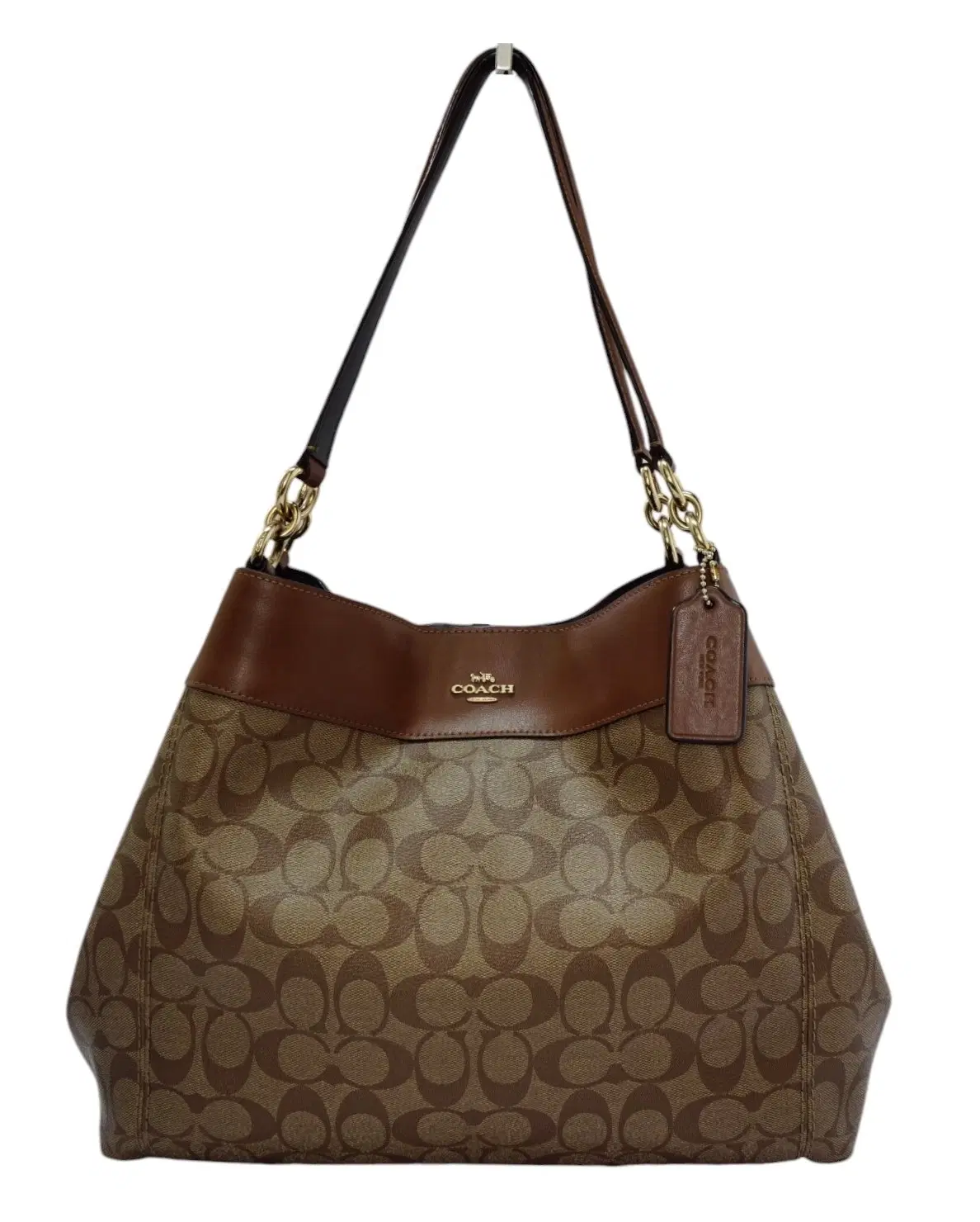 Coach Brown/Beige Signature Coated Canvas And Leather Edie 31