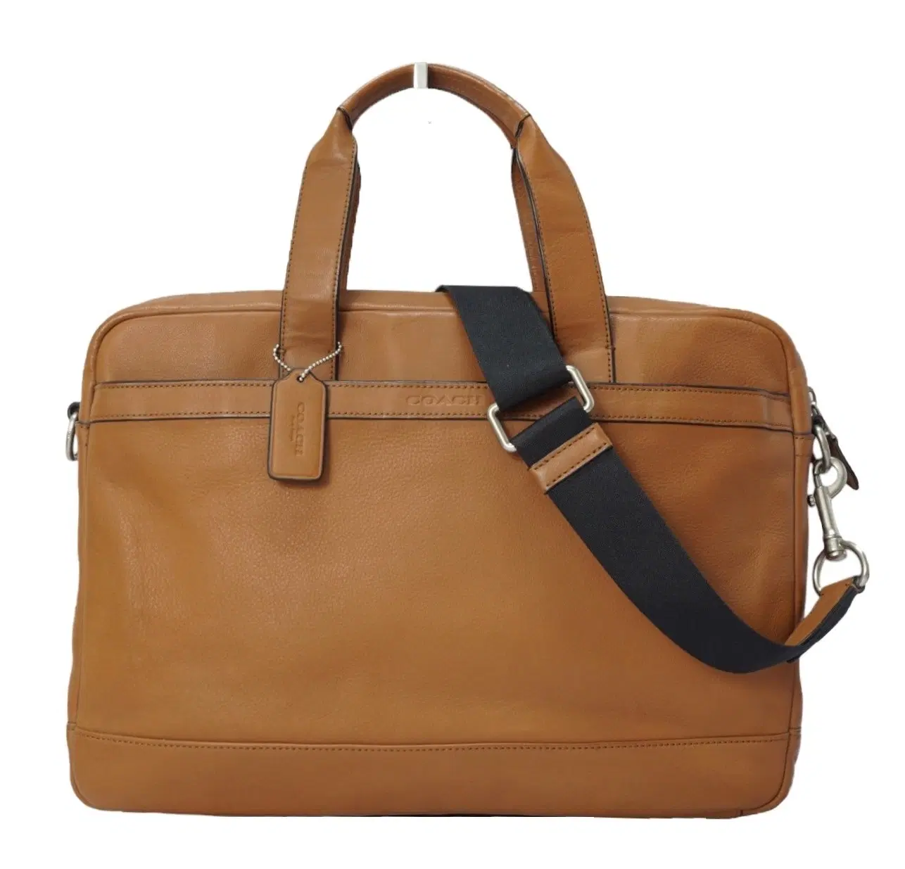 Coach Brown Leather Single Zip Top Briefcase