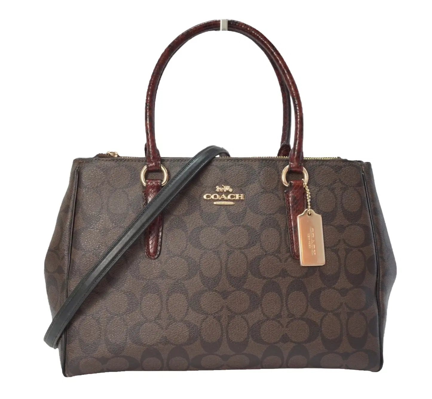 Coach Monogram Brown Shoulder Bag