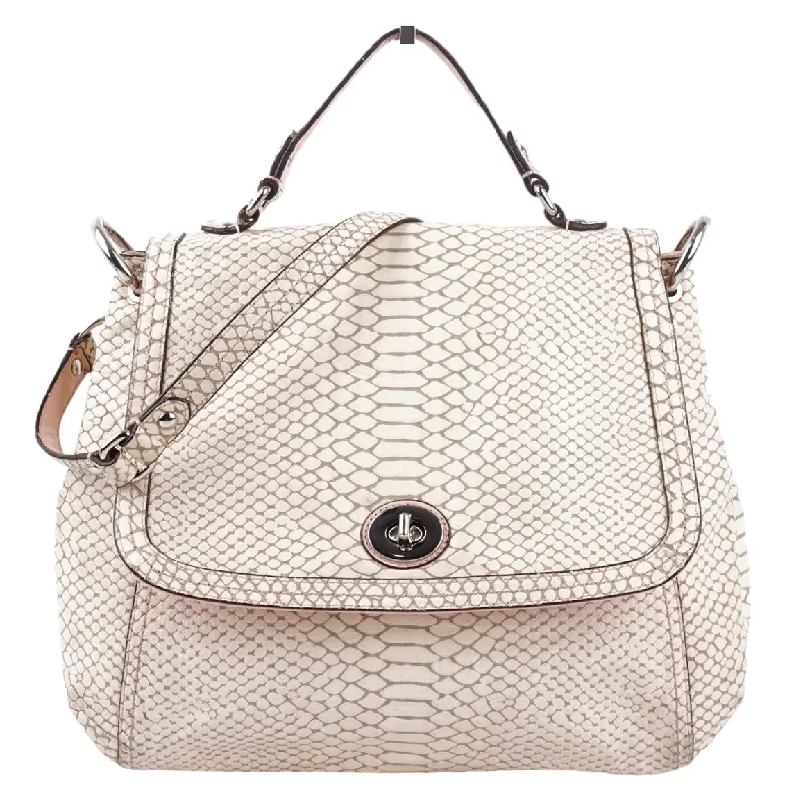 Coach Park Exotic Python Leather Flap Shoulder Bag