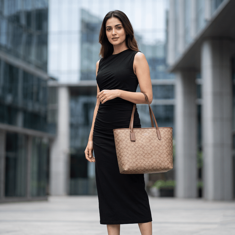 Coach City Tote Bag In Signature Canvas-Hover-Image