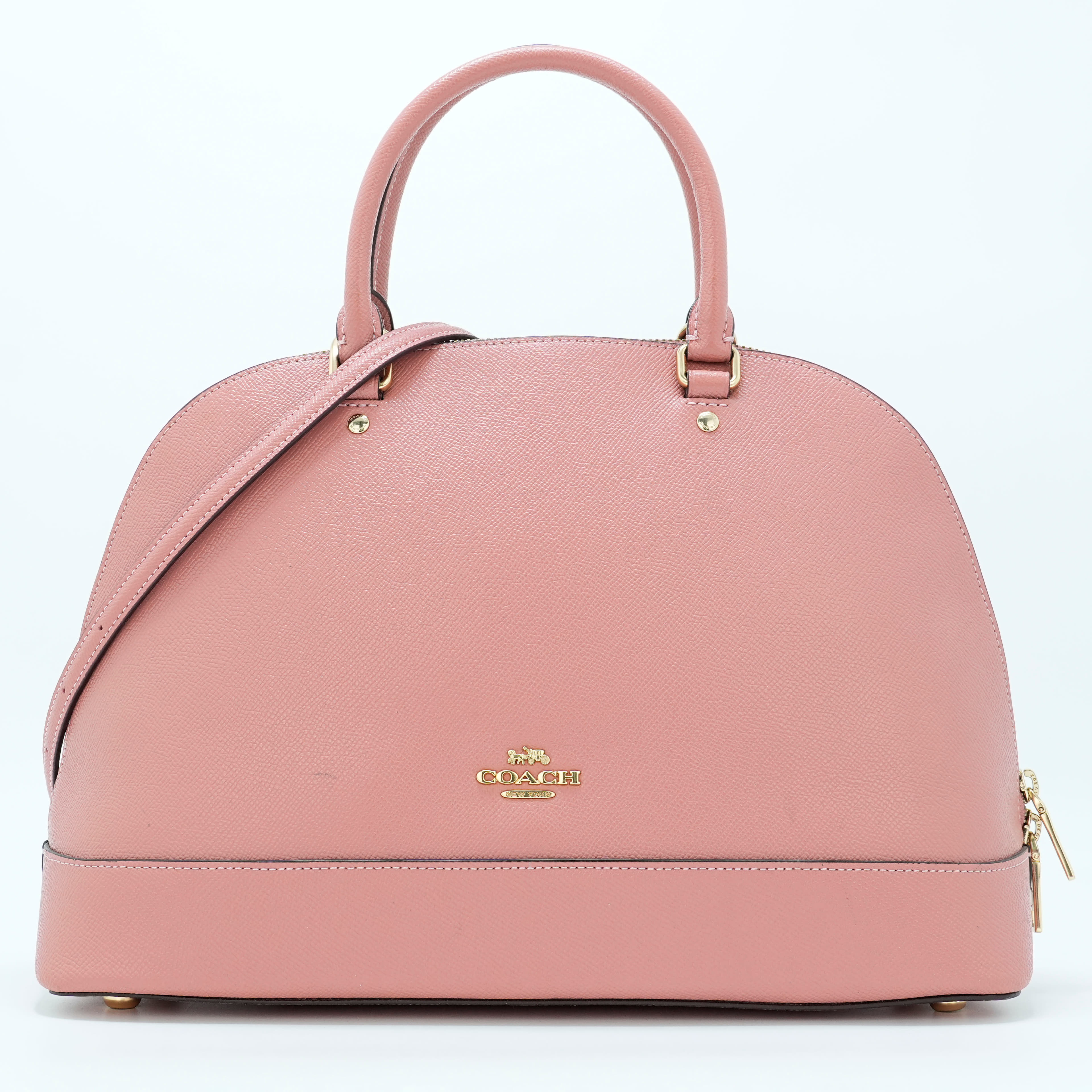 Coach Pink Coated Canvas and Leather Sierra Satchel