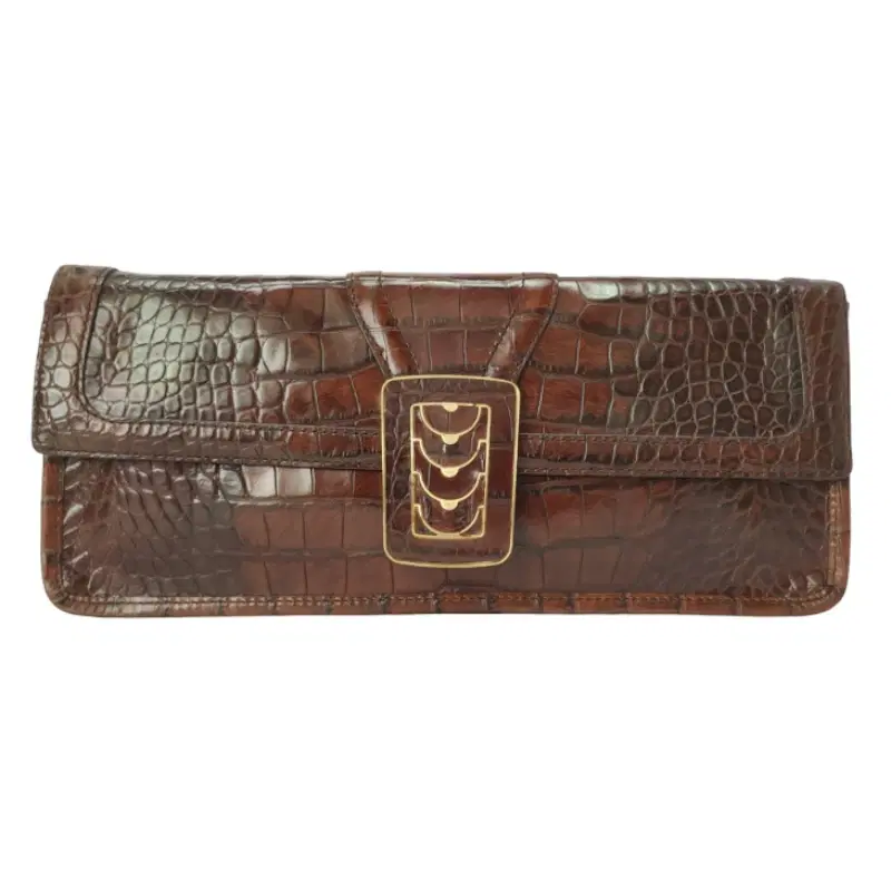 Cole Haan Croc Embossed Leather Clutch