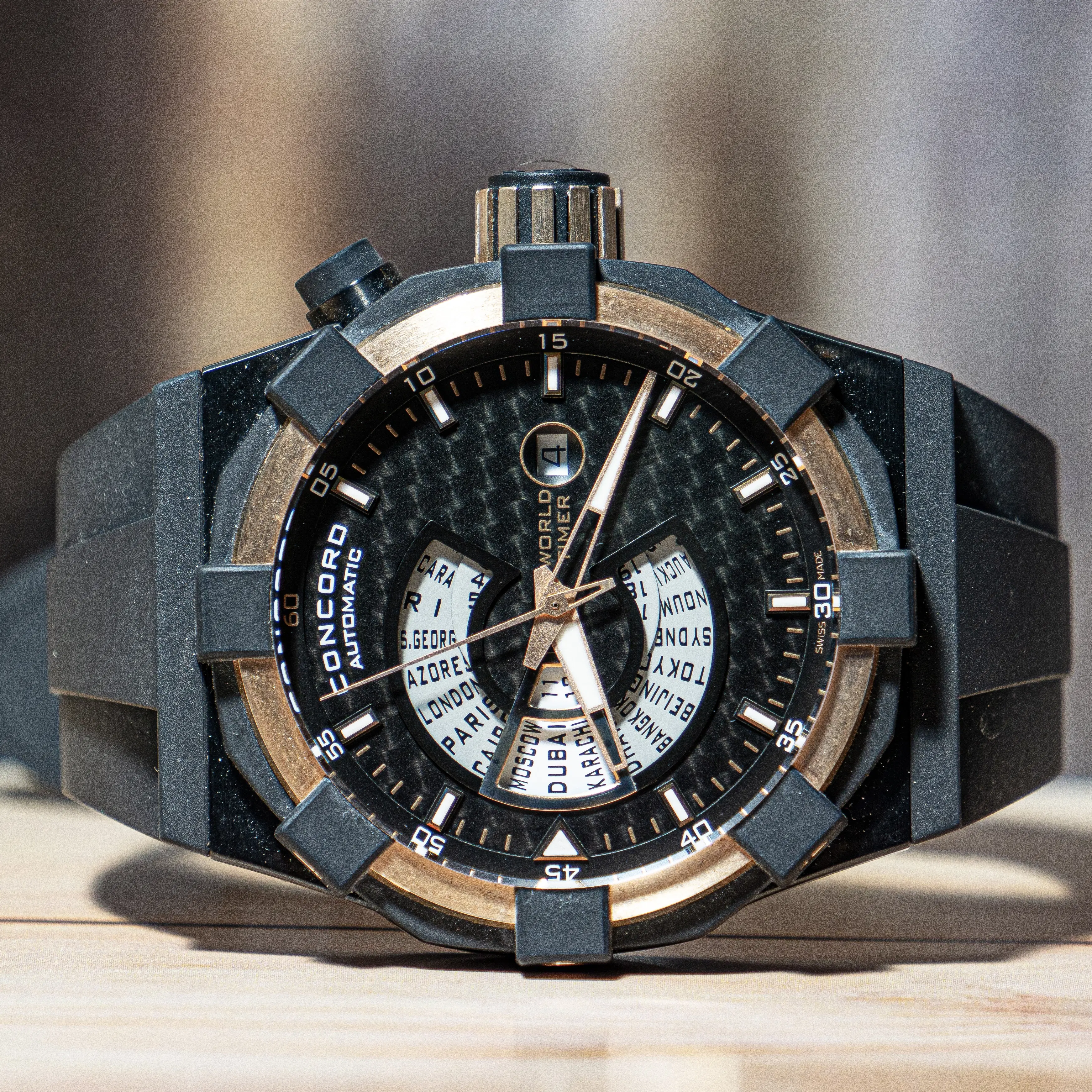Concord C1 Worldtimer Night Race Gold and Steel Automatic