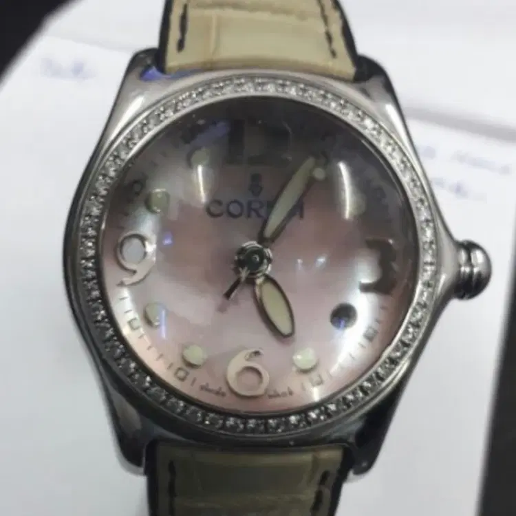 CORUM BUBBLE MOTHER OF PEARL DIAL DIAMOND BEZEL LADIES WATCH-Hover-Image