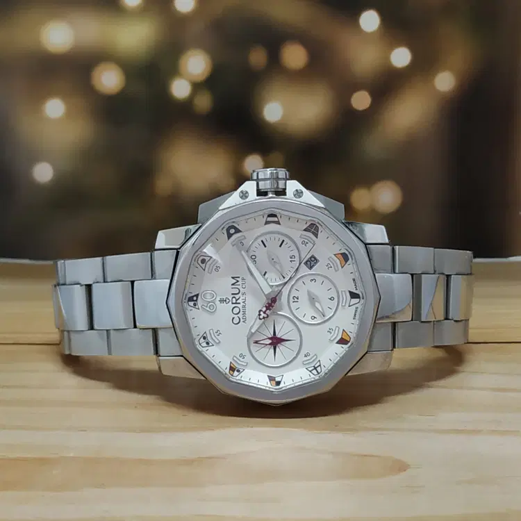 Corum Admiral Cup Challenger Chronograph White Dial Watch-Hover-Image