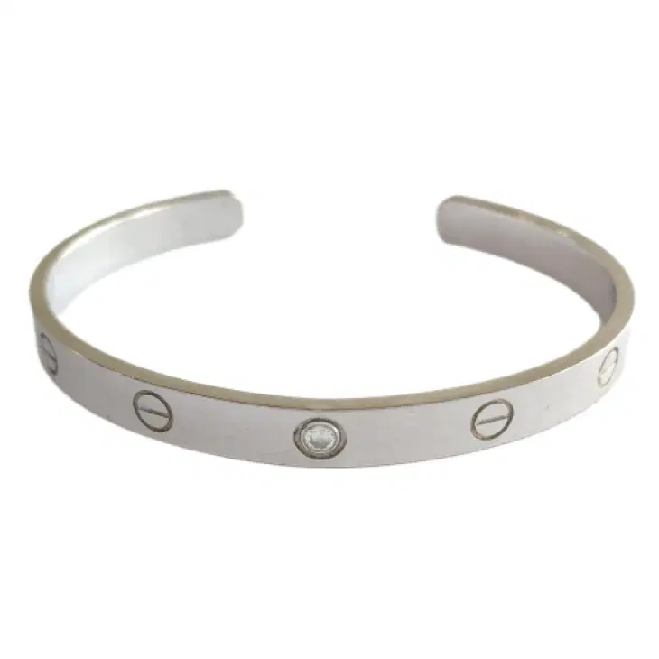 Cartier Love 1 Diamond 18K White Gold Cuff Bracelet
