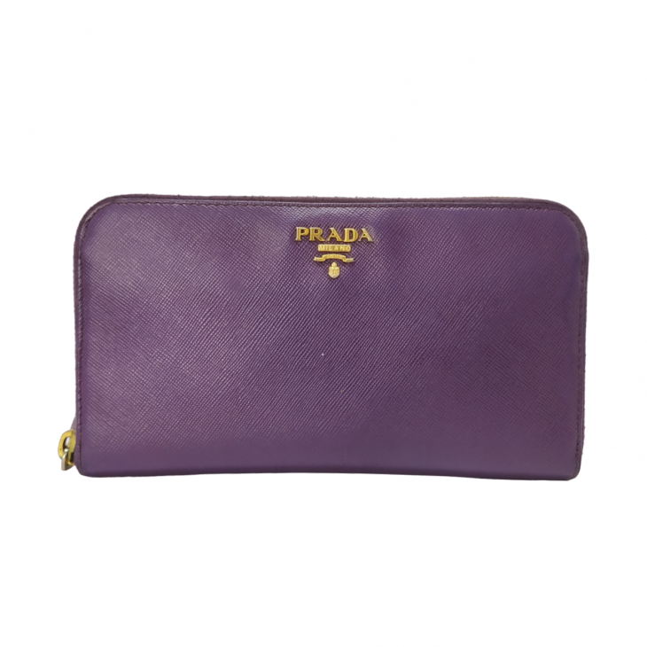 Prada Saffiano Purple Leather Wallet (Pre-Owned) - ShopStyle