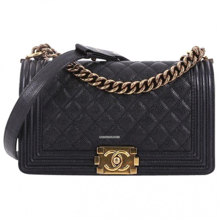 Buy Preowned Luxury Chanel Boy Caviar Old Medium Quilted Flap Bag at  Luxepolis .com.