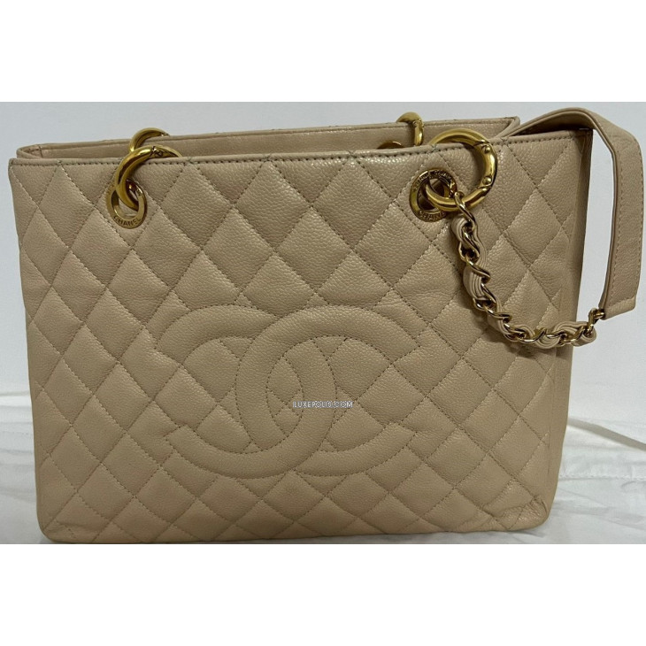 Buy Pre-owned & Brand new Luxury Chanel Beige Quilted Caviar Leather Grand  Shopper Tote Online