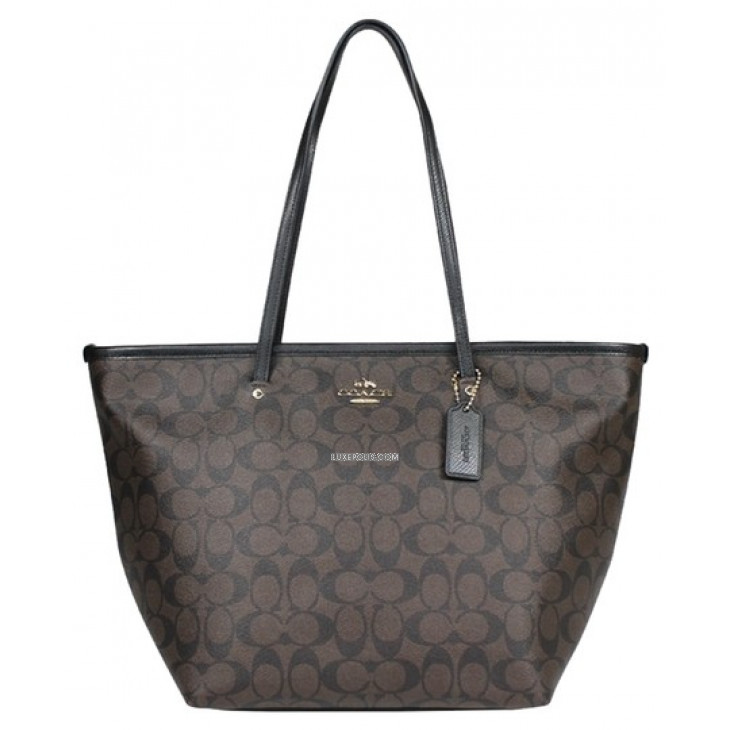 Buy Pre-owned & Brand new Luxury Coach F34104 Brown / Black Signature Tote  Shoulder Bag Online 