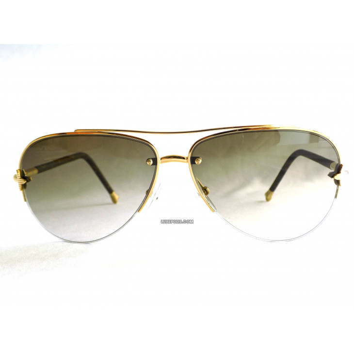 Louis Vuitton Z2051U LV First Squared Pilot Sunglasses , Gold, One Size
