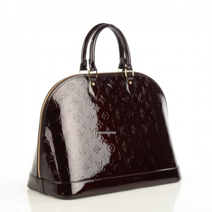 Drooling over this Louis Vuitton Amarante Vernis Leather Alma GM