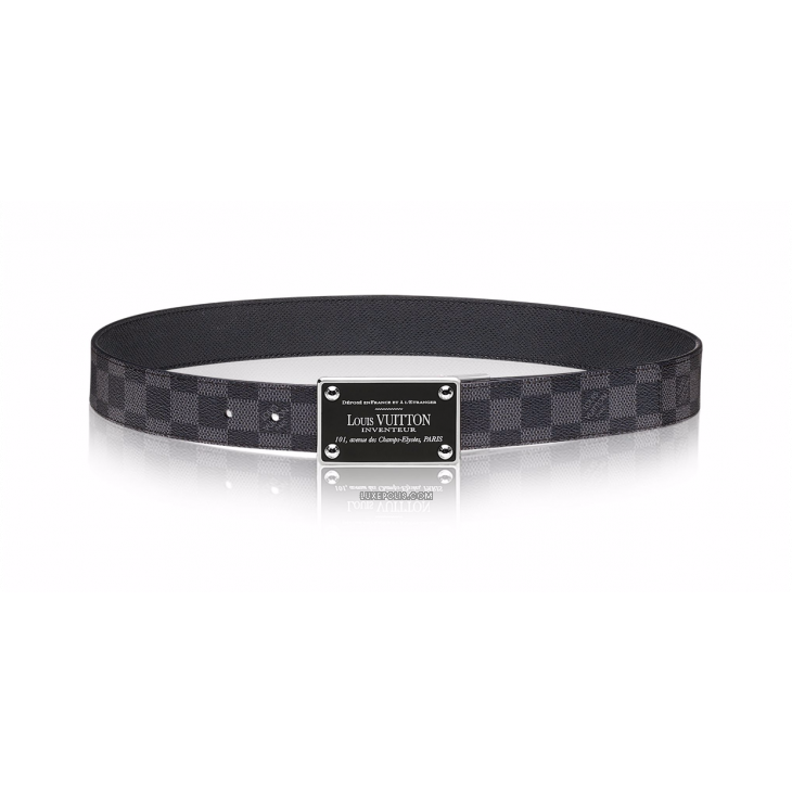 Buy Pre-Owned Authentic Luxury Louis Vuitton Inventeur 35mm Reversible Damier  Graphite Belt Online
