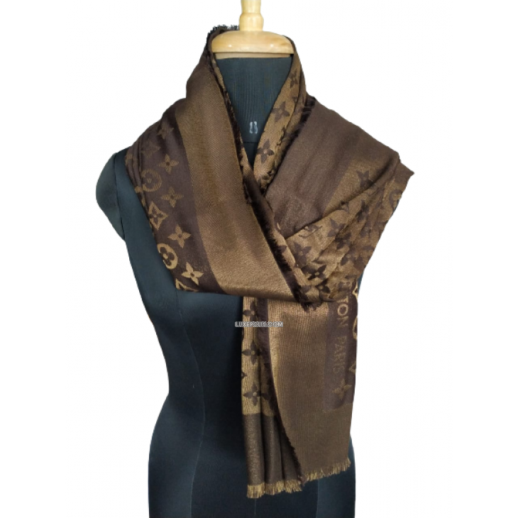 Louis Vuitton Gold Silk & Wool Scarf ○ Labellov ○ Buy and Sell Authentic  Luxury