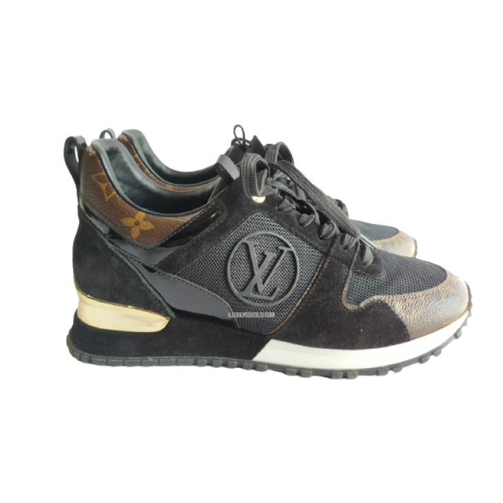 Louis Vuitton Black Leather and Suede Runaway Sneakers Size 39 Louis Vuitton