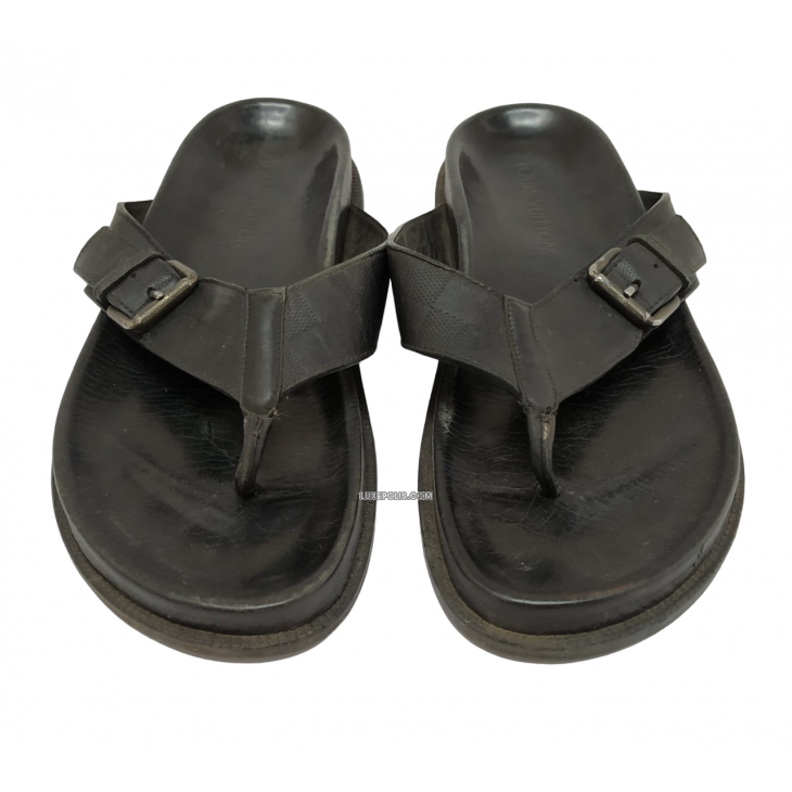 Buy Pre-owned & Brand new Luxury Louis Vuitton Black Leather Sandals Online