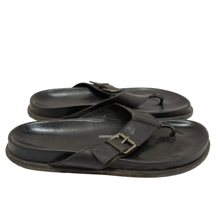 Buy Pre-owned & Brand new Luxury Louis Vuitton Black Leather Sandals Online