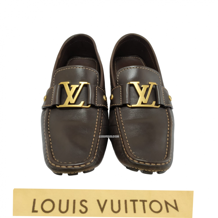 Buy Pre-owned & Brand new Luxury Louis Vuitton Brown Leather Monte Carlo  Loafers Online