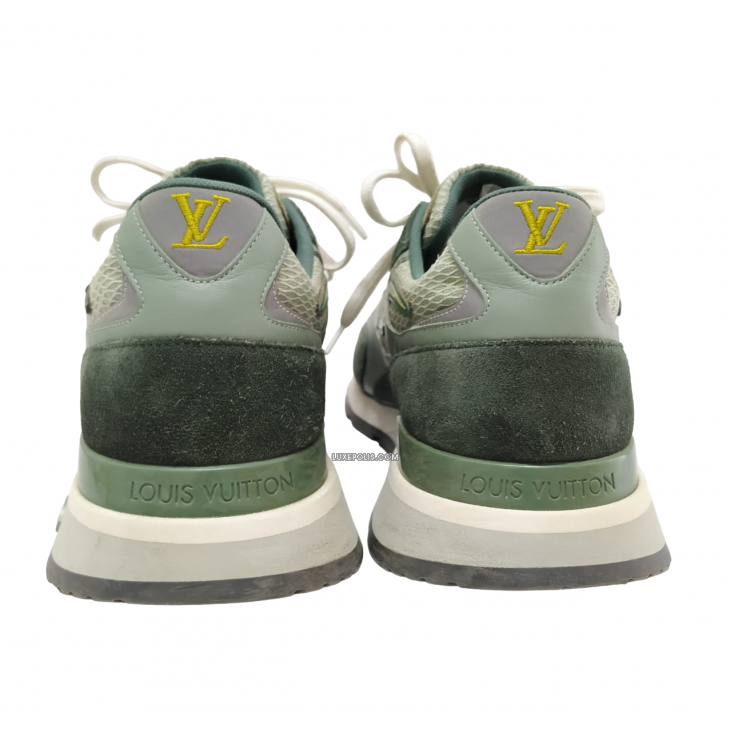 Louis Vuitton Green/White Suede, Mesh and Leather Run Away Low-Top Sneakers  Size 40 Louis Vuitton