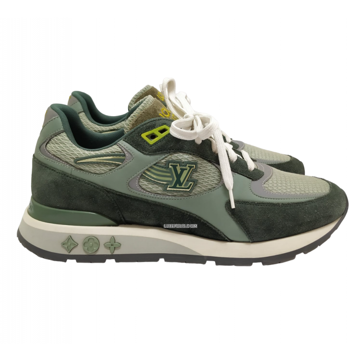 Buy Pre-owned & Brand new Luxury Louis Vuitton Green Mesh And Suede Calf  Leather Run Away Sneaker Online