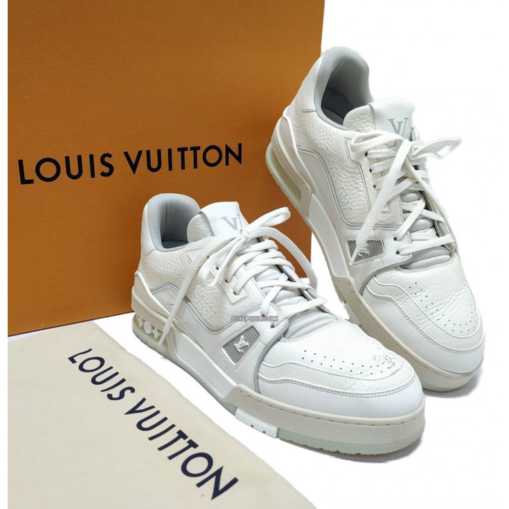 Buy Pre-owned & Brand new Luxury Louis Vuitton White LV Trainer Sneakers  Online