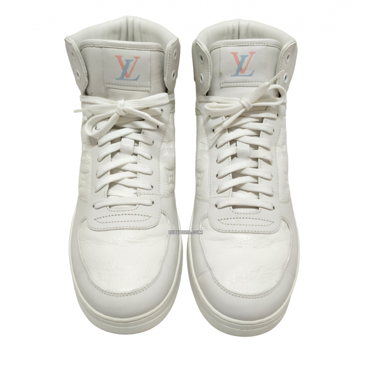 Buy Pre-owned & Brand new Luxury Louis Vuitton Monogram White Leather Rivoli  Boots Sneaker Online