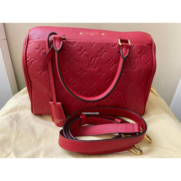 Louis Vuitton Red Monogram Empreinte Leather Speedy 25 Bandouliere  (Authentic Pre-Owned) - ShopStyle Shoulder Bags