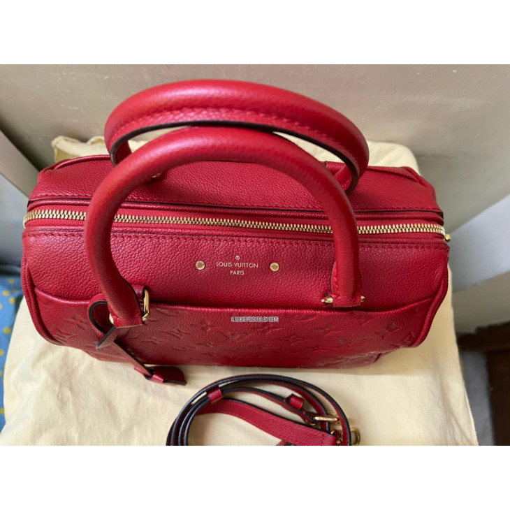 Preloved Louis Vuitton Speedy 25 Red Empriente Leather Bandolier Bag SP2103 051823 Off