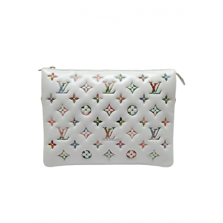 Buy Pre-owned & Brand new Luxury Louis Vuitton Floral Pattern Monogram  Coussin PM White Leather Bag Online