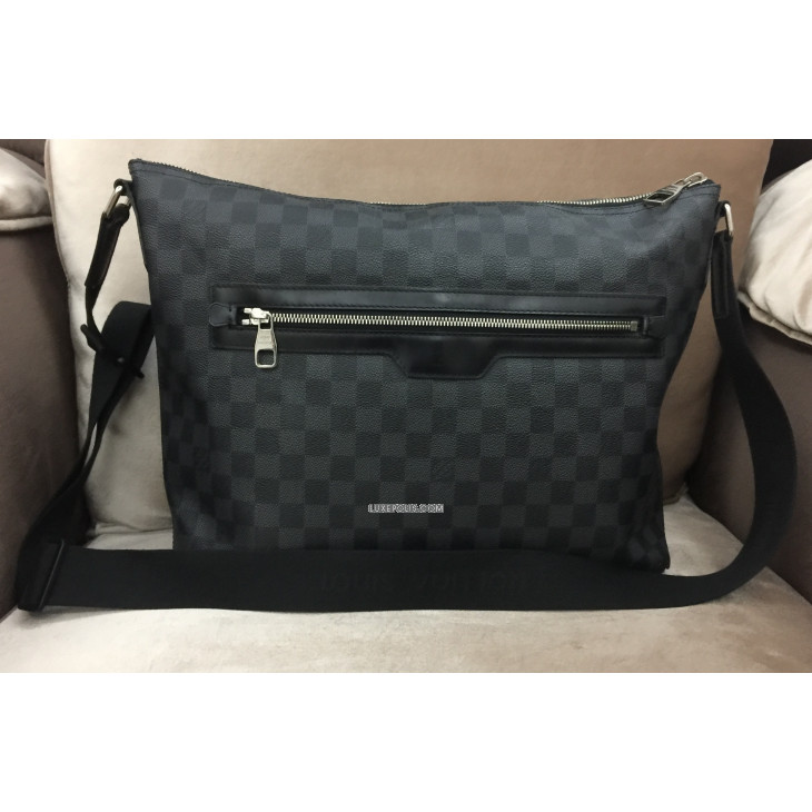 Shop Louis Vuitton DAMIER GRAPHITE Leather Crossbody Bag Logo
