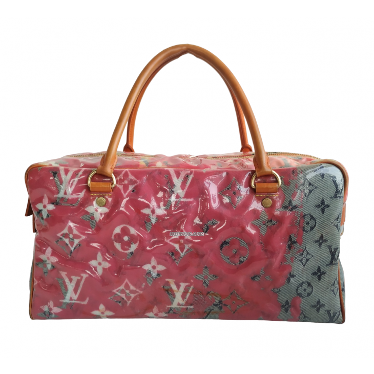 Louis Vuitton Travel Richard Prince Pink Denim Weekender PM, Women's